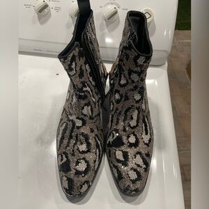 Kurt Geiger Black and Silver Sequin Boots
